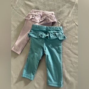 Garanimals leggings 3-6 months, teal and lavender
